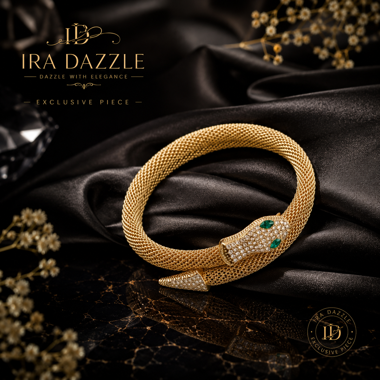 Golden Regal Viper Coil Bracelet