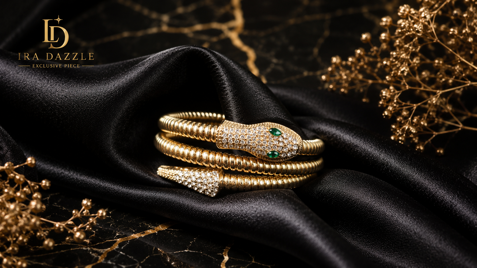 Golden Viper Elegance Coil Bracelet