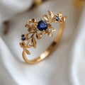 Blue Stone floral ring for special moment