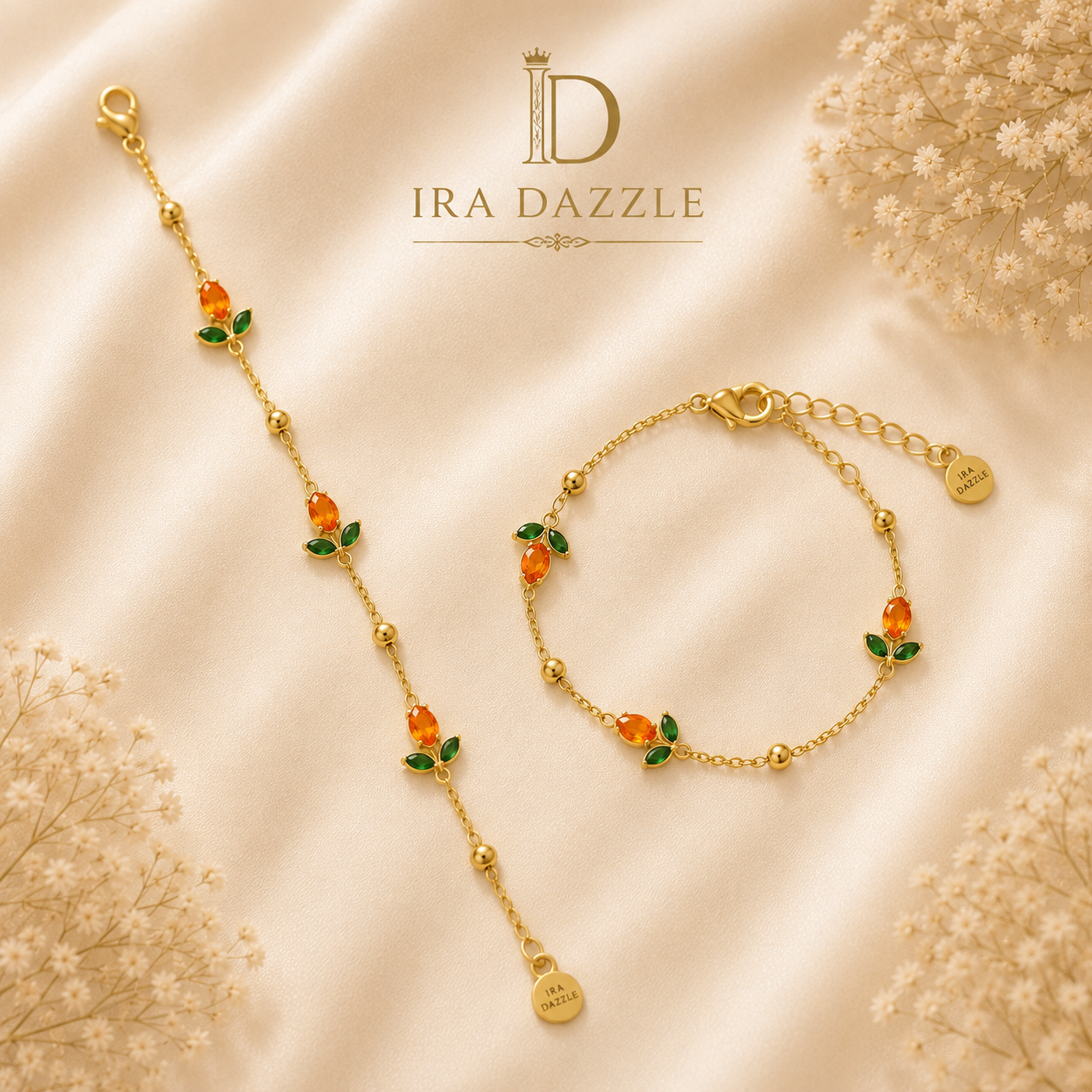 Eclat Orange Tulip Minimal Bracelet